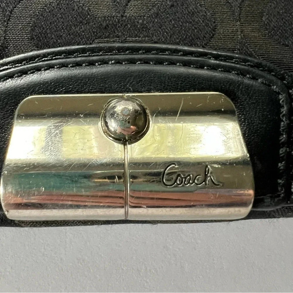 Coach Kristen Op Art Signature Black Silver Envelope Wallet - Picture 5 of 11